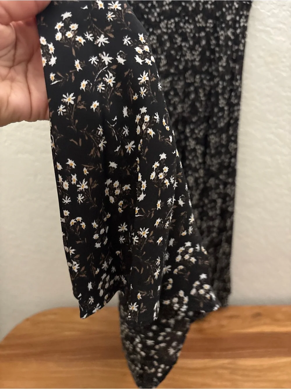 Max Studio Black Maxi Skirt with Cream Floral Print